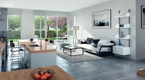 Programme immobilier neuf LES 2 CEDRES - Vulbens : Appartements T2–T4 avec terrasses, jardins et vue sur parc en cœur de ville (74520) - Référence : 3227