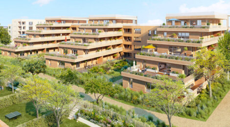 Programme immobilier neuf So'A - Angers : Appartements T2–T4 et maisons T4–T5 avec jardins, terrasses et espaces verts dans le quartier Saint Serge (49000) - Référence : 14235
