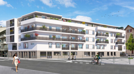 Programme immobilier neuf Patio Saint-Joseph - Annemasse : Appartements studio–T5 avec jardins, RT2012 et parking en centre-ville proche parc Olympe de Gouges (74100) - Référence : 18269