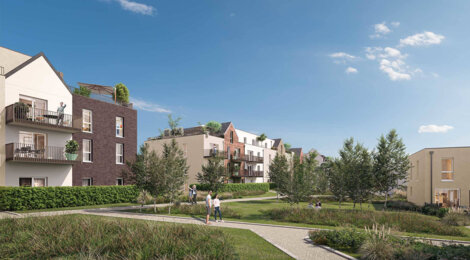Programme immobilier neuf Les Berges de la Lys - Armentières : appartements neufs du studio au 5 pièces aux bords de la Lys (59280) - Référence : 15076