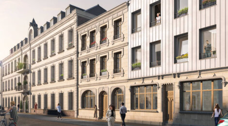 Programme immobilier neuf Les Archers - Arras : Appartements T2–T4 avec terrasses, vues cathédrale et services haut de gamme proche de la Cathédrale Saint-Vaast (62000) - Référence : 14301