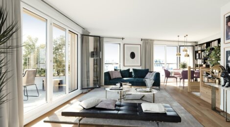 Programme immobilier neuf Les Terrasses Voltaire - Asnières-sur-Seine : appartements neufs T2–T5 à 750m du métro 13 Les Agnettes (92600) - Référence : 15826