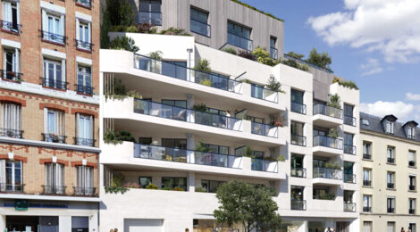 Programme immobilier neuf Les Terrasses Voltaire - Asnières-sur-Seine : appartements neufs T2–T5 à 750m du métro 13 Les Agnettes (92600) - Référence : 15826