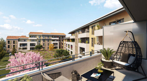Programme immobilier neuf LA COUR DES DAMES - Auriol : Appartements T1–T4 avec terrasses, jardins et parking sécurisé proche du centre et des accès routiers (13390) - Référence : 4851