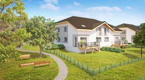 Programme immobilier neuf LES CARRÉS DE LA FRUITIÈRE - Ballaison : Appartements T4 duplex avec vue lac Léman et jardins privatifs (74140) - Référence : 153