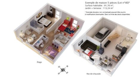 Programme immobilier neuf Bétheny - Bétheny : 45 maisons T3–T5 en ossature bois avec jardins et économies d’énergie
 (51450) - Référence : 11992