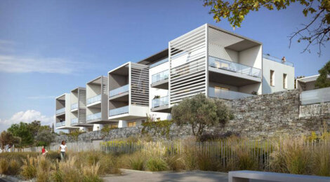Programme immobilier neuf Perles d'ô - Béziers : Appartements studio–T4 avec piscine, terrasses et norme RT2012 au cœur des Parcs du Frigoulas (34500) - Référence : 14237