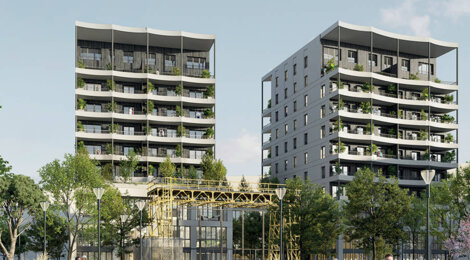 Programme immobilier neuf EXPLORE - Bordeaux Armagnac : Appartements T2–T5 avec terrasses, balcons ondulés et incubateur de start-up en lisière du nouveau parc (33000) - Référence : 14348