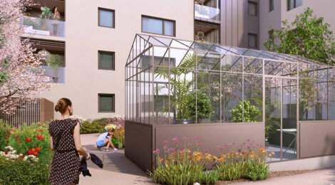 Programme immobilier neuf Espace Milliat - Bourg-en-Bresse : appartements neufs du 2 au 5 pièces face au Parc de la Préfecture (01000) - Référence : 14297
