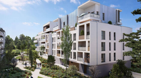 Programme immobilier neuf Majestel "L'Etang" - Bourgoin-Jallieu : appartements neufs du studio au 5 pièces au pied du Parc des Lilattes (38300) - Référence : 14949