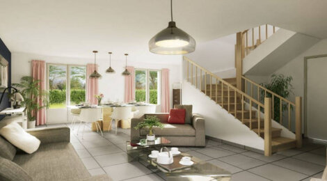 Programme immobilier neuf Le Domaine des Moulins - Brebières : 6 maisons T4–T5 avec jardins, garages et style traditionnel proche du centre et de la gare (62117) - Référence : 11755