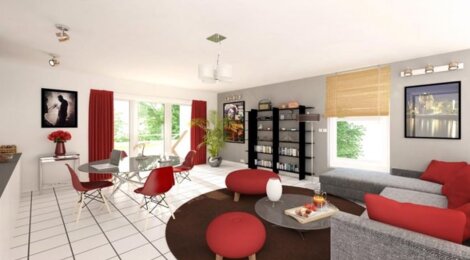 Programme immobilier neuf Briscous proche de la mairie - Briscous : 33 appartements T2–T4 en architecture basque avec balcons et terrasses (64240) - Référence : 12411
