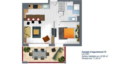 Programme immobilier neuf Briscous proche de la mairie - Briscous : 33 appartements T2–T4 en architecture basque avec balcons et terrasses (64240) - Référence : 12411