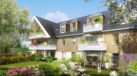 Programme immobilier neuf OPALINE - Cabourg : appartements neufs à deux pas de la plage, Avenue de la Mer et espaces extérieurs (14390) - Référence : 14481