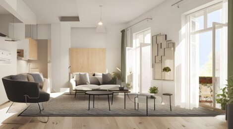 Programme immobilier neuf OPALINE - Cabourg : appartements neufs à deux pas de la plage, Avenue de la Mer et espaces extérieurs (14390) - Référence : 14481
