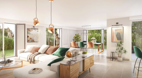 Programme immobilier neuf Elixir - Caen : Appartements T2–T4 et maisons T4 avec terrasses, domotique et parking proche de la place Saint Sauveur (14000) - Référence : 14384