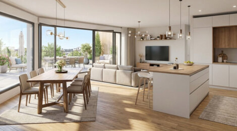 Programme immobilier neuf Les Jardins Oria - Caluire-et-Cuire dans un cadre résidentiel proche des commodités (69300) - Référence : 17001