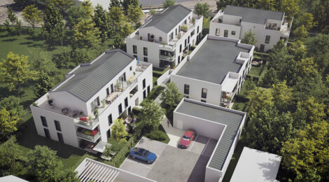 Programme immobilier neuf L'ÉCRIN BLANC - Carbon-Blanc : Appartements T2–T4 avec terrasses, loggias et proximité Bordeaux à 10 minutes (33560) - Référence : 14452
