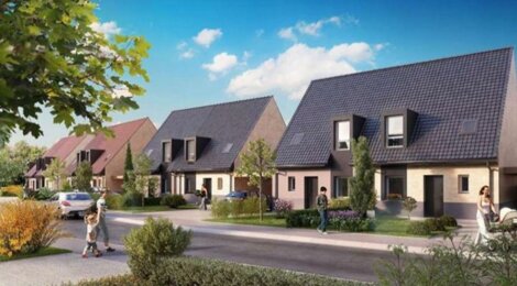 Programme immobilier neuf DOMAINE DE LA CHARDONNIÈRE - Carnin : 2 maisons T4 BBC avec jardin clôturé et cuisine ouverte dans un quartier résidentiel (59112) - Référence : 13879
