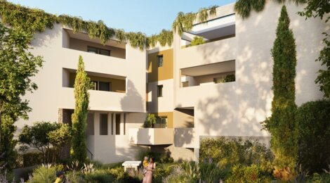 Programme immobilier neuf BLANC COTON - Castelnau-le-Lez : 17 appartements neufs à 200 m du tramway 2, espaces verts et confort écologique (34170) - Référence : 8567