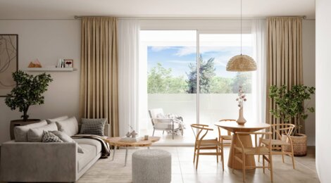 Programme immobilier neuf BLANC COTON - Castelnau-le-Lez : 17 appartements neufs à 200 m du tramway 2, espaces verts et confort écologique (34170) - Référence : 8567