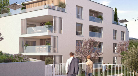 Programme immobilier neuf Cristal - Champagne-au-Mont-d'Or : Appartements T2–T5 avec balcons, terrasses et parc paysager proche des commodités (69410) - Référence : 5879
