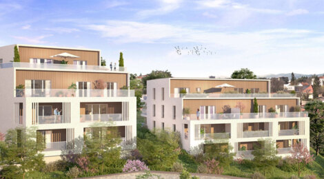 Programme immobilier neuf Cristal - Champagne-au-Mont-d'Or : Appartements T2–T5 avec balcons, terrasses et parc paysager proche des commodités (69410) - Référence : 5879