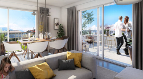Programme immobilier neuf Les jardins de Ferrandiere - Champagnier : Appartements T2–T4 avec terrasses, balcons et isolation RT2012 proche de l’école (38800) - Référence : 11958