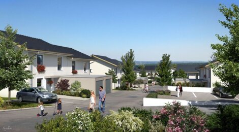 Programme immobilier neuf LES VILLAS DU VERGER - Chevrier : 32 maisons T4–T5 avec jardins privatifs et vue sur les Alpes au pied du Salève (74520) - Référence : 1378