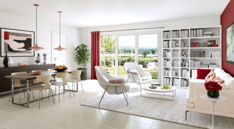 Programme immobilier neuf LES VILLAS DU VERGER - Chevrier : 32 maisons T4–T5 avec jardins privatifs et vue sur les Alpes au pied du Salève (74520) - Référence : 1378