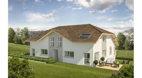 Programme immobilier neuf Les carres de la canopee - Chilly : 8 logements T4 avec jardins engazonnés et garages au centre du village de Sillingy (74270) - Référence : 1082