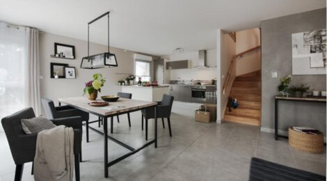 Programme immobilier neuf Les carres de la canopee - Chilly : 8 logements T4 avec jardins engazonnés et garages au centre du village de Sillingy (74270) - Référence : 1082