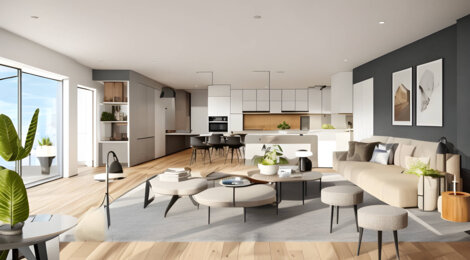 Programme immobilier neuf LES TERRASSES MANSART - Clamart proche tram T6 Soleil Levant résidence moderne et verdoyante (92140) - Référence : 17119