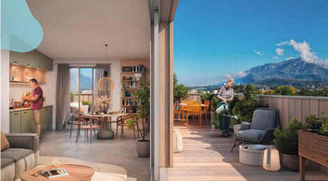 Programme immobilier neuf LES DEMEURES DE GAÏA - Cognin : appartements neufs du 2 au 5 pièces en écoquartier Villeneuve (73160) - Référence : 15122