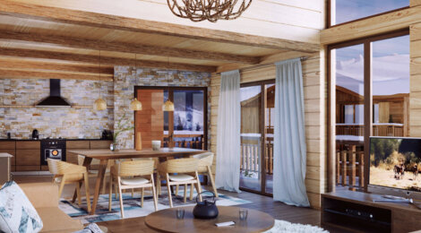 Programme immobilier neuf PREMIERES LOGES - Combloux : Appartements studio–T5 avec vue sur le Mont-Blanc et terrasses à deux pas de la navette (74920) - Référence : 4015