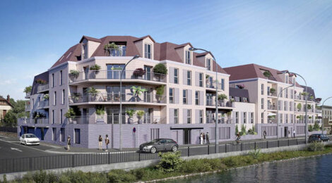 Programme immobilier neuf LES TERRASSES DE L'OISE - Creil : Appartements T2–T4 avec balcons, terrasses et vue sur l’Oise en face de l’île Saint-Maurice (60100) - Référence : 12913