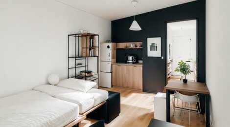 Programme immobilier neuf Good Morning Campus  (2) - Créteil, résidence étudiante LMNP et espaces communs face au centre Créteil Soleil (94000) - Référence : 8989