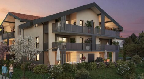 Programme immobilier neuf OUREA - Crozet : Appartements T2–T4 avec jardins privatifs, bornes électriques et proximité station Mont-Jura (01170) - Référence : 14278