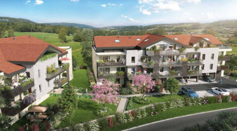 Programme immobilier neuf ÔRIZON - Cuvat : Appartements T2–T4 avec domotique, parquet stratifié et parking au centre du village (74350) - Référence : 6522