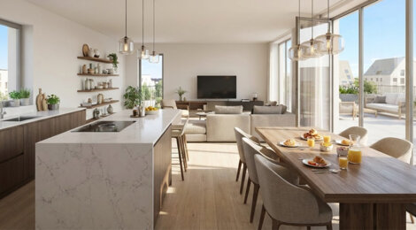 Programme immobilier neuf BILOBA - ACCESSION ABORDABLE - Dijon : Appartements studio–T4 avec toits-terrasses, cuisines équipées et écoquartier proche des commerces (21000) - Référence : 14632