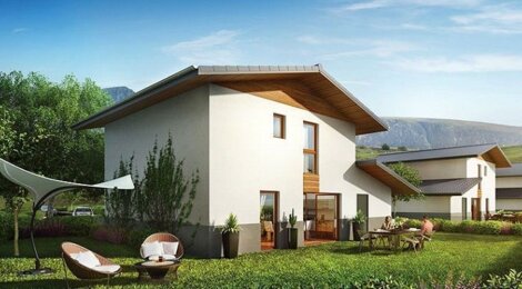 Programme immobilier neuf SNÖ - Domancy : 20 villas mitoyennes T4–T5 avec jardins privatifs et vue sur le Mont-Blanc au cœur du village (74700) - Référence : 1493