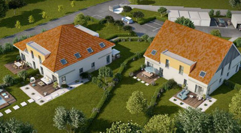 Programme immobilier neuf LES CARRES BUCOLIQUES - Duntzenheim : Villas T3–T4 avec jardins privatifs et potager partagé à 10 minutes de Truchtersheim (67270) - Référence : 2884