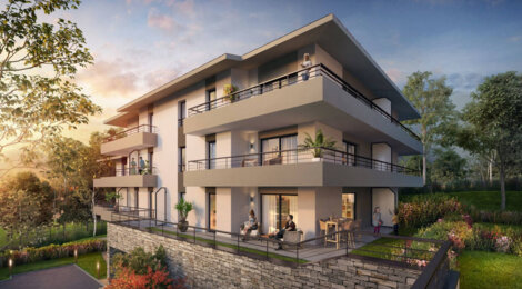 Programme immobilier neuf CONFIDENCES - Echenevex : Appartements T2–T5 avec balcons, terrasses et isolation RT2012 proche du centre-ville (01170) - Référence : 5545