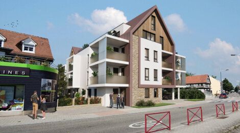 Programme immobilier neuf HARMONIA -  Eckbolsheim : appartements neufs du 2 au 6 pièces en plein hypercentre (67201) - Référence : 8335