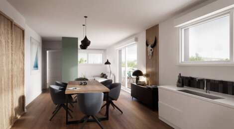 Programme immobilier neuf LES DUOS DU VIGNOBLE - Ergersheim : Appartements DUOS T2–T4 avec jardins privatifs, garages et luminosité entre vignoble et colombages (67120) - Référence : 6651