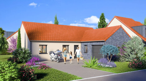 Programme immobilier neuf Résidence Pollux - Fampoux : Maisons T3–T5 avec jardins, garages et parking aérien à 15 min de la gare d'Arras (62118) - Référence : 12437