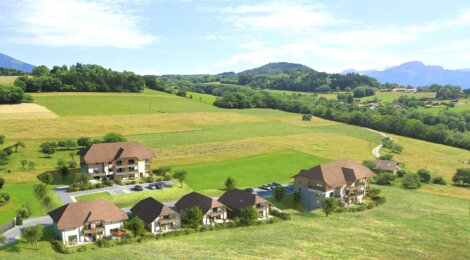 Programme immobilier neuf Le pré henry - Faucigny : Appartements T2 avec balcons, jardins et norme THPE dans le bassin genevois (74130) - Référence : 5380