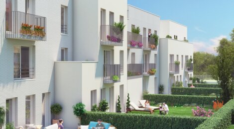 Programme immobilier neuf LE CLOS  DES GENETS - Fleury-Mérogis : Appartements T1–T3 avec balcons, terrasses et jardins privatifs dans le quartier des Joncs Marins (91700) - Référence : 1184
