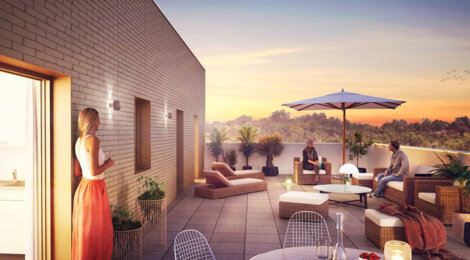 Programme immobilier neuf PASEO - Floirac : Appartements studio–T5 avec terrasses, RT2012 et Prêt à Taux Zéro à proximité du Parc des Étangs (33270) - Référence : 14309