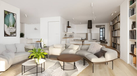 Programme immobilier neuf PASEO - Floirac : Appartements studio–T5 avec terrasses, RT2012 et Prêt à Taux Zéro à proximité du Parc des Étangs (33270) - Référence : 14309